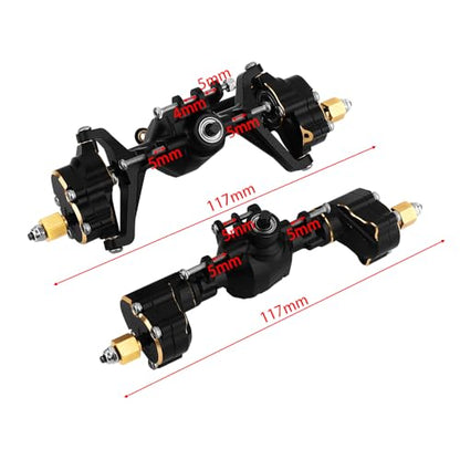 Brass Complete Portal Front Rear Axles for 1/18 RC Crawler Redcat Ascent-18 Heavy Duty Axle Metal Upgrades