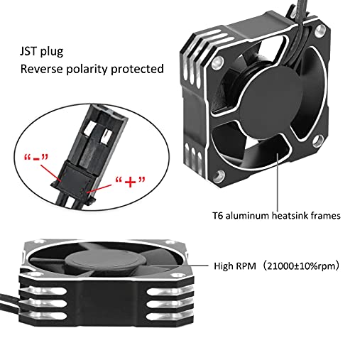 21000RPM RC Motor Cooling Fan, 8.5V 35MM Brushless RC Motor Heatsink, ESC Cooling Fan Heat Dissipation for 1/10 1/12 1/8 RC Car Sensored Brushless Motor(Silver)