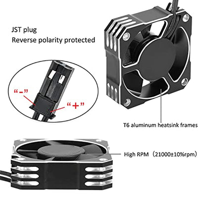 21000RPM RC Motor Cooling Fan, 8.5V 35MM Brushless RC Motor Heatsink, ESC Cooling Fan Heat Dissipation for 1/10 1/12 1/8 RC Car Sensored Brushless Motor(Silver)