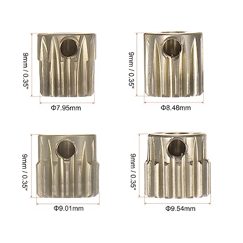 HARFINGTON 48P Hardened Pinion Motor Gear Set 4pcs 13T 14T 15T 16T Fit 1/8 inch RC Motor Shaft 48 Pitch 7075 Aluminum Gears for RC Car, with Hex Key - style: 13T 14T 15T 16T