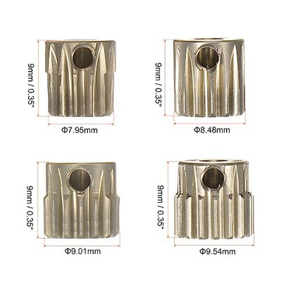 HARFINGTON 48P Hardened Pinion Motor Gear Set 4pcs 13T 14T 15T 16T Fit 1/8 inch RC Motor Shaft 48 Pitch 7075 Aluminum Gears for RC Car, with Hex Key - style: 13T 14T 15T 16T