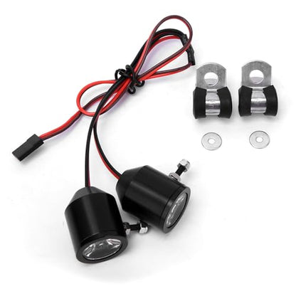 Rc Car Headlight Kit, 3W LED Spotlights Searchlights Replacement for Rc Vehicle Model Super Bright Headlights Upgrade (Black)