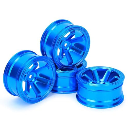 12mm Hex Hubs Metal Wheel Hub Metal Wheel Hub, 4pcs Aluminium Alloy Wheel Hub for Universal 1/10 Flat Running Drift RC Car Model Accessory Wheel Rims RC Wheel Rims Set Rc Drift Wheels(Blue) - color: Blue