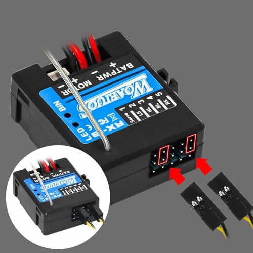 2 in 1 ESC & Receiver 3CH 2.4G RC Transmitter Remote Controller with 050 50T Brushed Motor Transmission Gearbox Combo (Combo 1 & 050 50T Motor Blue)