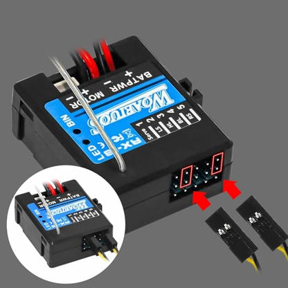 2 in 1 ESC & Receiver 3CH 2.4G RC Transmitter Remote Controller with 050 50T Brushed Motor Transmission Gearbox Combo (Combo 1 & 050 50T Motor Blue)