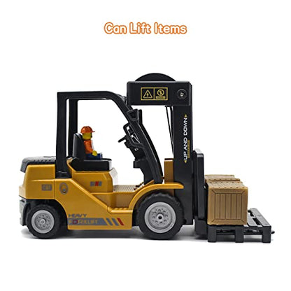 Remote Control Forklift 11 Channel Rc Forklift Cranes Construction Toys, w/Boxes/Sound and Light Spray, Two Rechargeable Batteries, Kids Forklift Toy Christmas & Birthday Gifts - style: RC Forklift Truck