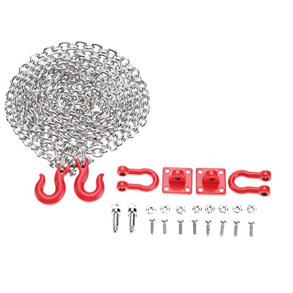 RC Car U Shaped Pull Buckle Tow Hook, Safety Chain Trailer Assemble Parts for 1/10 Scale Climbing Crawler Car