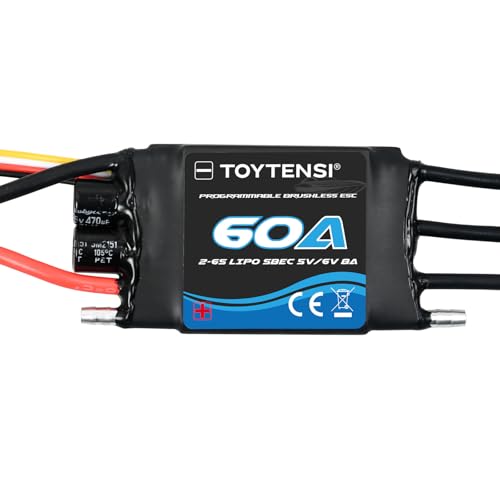 60A 2–6S Water-Cooled Brushless Marine ESC for RC Boat, Boat ESC with XT60 & 3.5mm Bullet Connectors