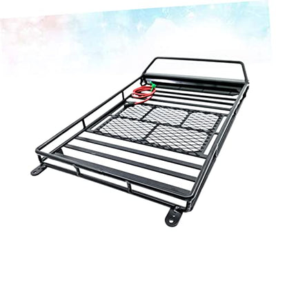 Rc Crawler Car Roof Luggage Holder Roof Rack Light Bar for Scale Vehicles