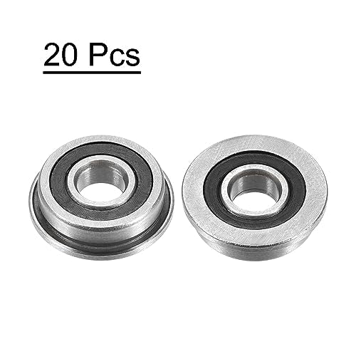 uxcell F695-2RS Flanged Ball Bearing 5x13x4mm Double Sealed Chrome Steel Flange Bearings, 20pcs - size: F695-2RS 5x13x4mm