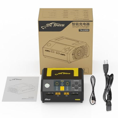 Tattu TA1000 G-Tech Series 1000W Dual-Channel Lipo Charger 25A*2 for 1S-7S Drone UAV Battery