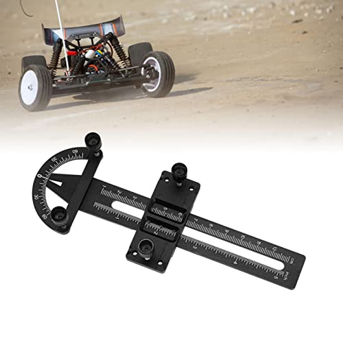 RC Absorber Measuring Tool, Aluminium Alloy Shock Absorber Balance Measurement Tool Adjustable Wheel Height Camber Gauge for RC Car (17 X 6cm / 6.69 X 2.36in)(Black)