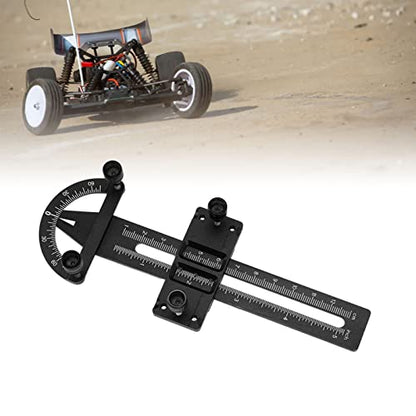 RC Absorber Measuring Tool, Aluminium Alloy Shock Absorber Balance Measurement Tool Adjustable Wheel Height Camber Gauge for RC Car (17 X 6cm / 6.69 X 2.36in)(Black)