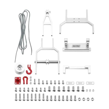 INJORA Tow Truck Crane Kit & INJS2065-360 Winch Servo for TRX4M (Silver) - color: Silver