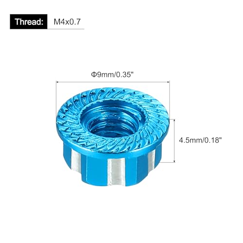 MECCANIXITY Hexagonal Nuts Aluminum M4 RC Wheel Carving Hex Nuts Dustproof Anti-Skid Mount Cap for 1/10 RC Model Car Trucks Off Road Car Upgraded Parts Pack of 2(Sky Blue) - color: Sky Blue