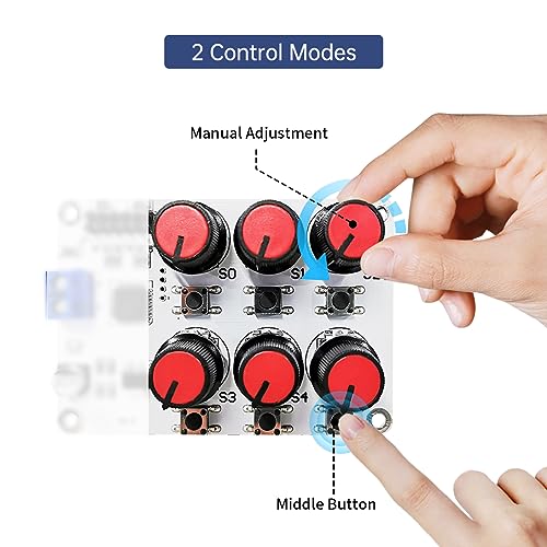 RC Digital Servo Tester 6 Channels Motor Servo Controller Centering Tool with Over-Current Protection & 2 Control Modes for RC Car Airplane Robots Tester Tool - color: Servo Tester 6ch