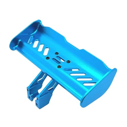 RC Tail Wing Aluminum Tail Wing Rear Spoiler Sturdy 1:14 1:12 Modification Tail Wing Bracket for 144001 124019 144016 4001R, Blue - color: Blue
