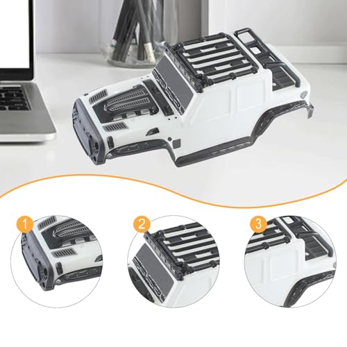 1/16 RC Car Shell Body Cover DIY Modified White Sturdy Spare Parts Easy Installation for 16103 Toy Vehicle Accessories