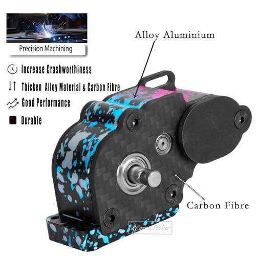 LCG Transmission Box Gearbox Upgrades Part for 1/10 RC Crawler car SCX10 SCX10 ii 90047 Wraith,Center Transmission Gearbox,Aluminum Middle Transmission Hops Up,Colorful