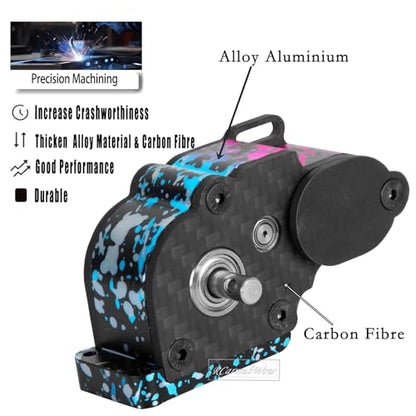 LCG Transmission Box Gearbox Upgrades Part for 1/10 RC Crawler car SCX10 SCX10 ii 90047 Wraith,Center Transmission Gearbox,Aluminum Middle Transmission Hops Up,Colorful