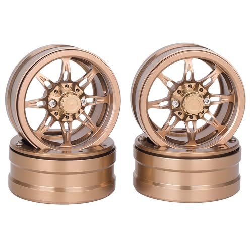 AMK 1.9 Inch CNC Aluminum Beadlock Wheels, 4PCS RC Crawler Wheel Rims with 12mm Hex, Fits SCX10, SCX10 II, SCX10 III, SCX10 Pro, Capra, TRX4, RC4WD D90, 1/10 Scale Rock Crawler