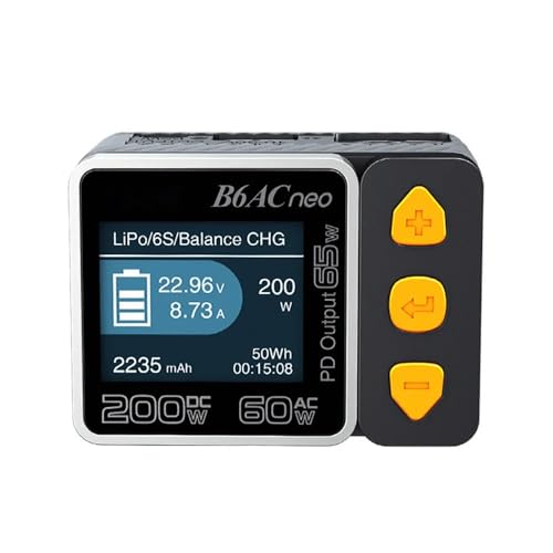 B6ACneo B6AC neo Smart Charger DC 200W AC 60W RC Battery Balance Charger B6AC neo for LiPo/Life/LiIon/LiHV Battery(1-6s) /NiMH/NiCd (1-15s) Batteries