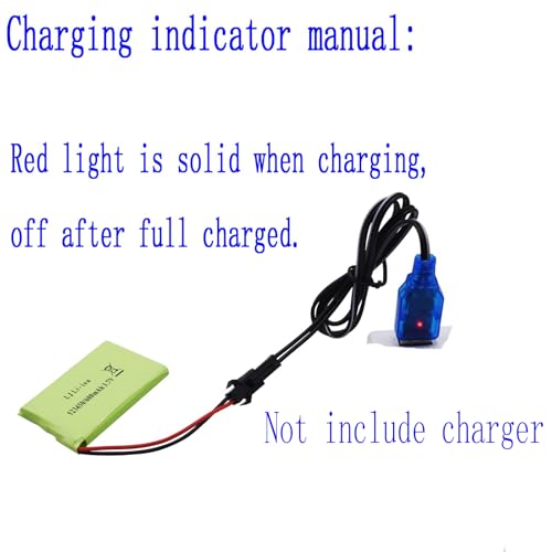 Blomiky 2 Pack 3.7V 600mAh Lithium Rechargeable Battery and 2 USB Charger Cable Compatible with Some Remote Control Robot Dog K9 Battery 2