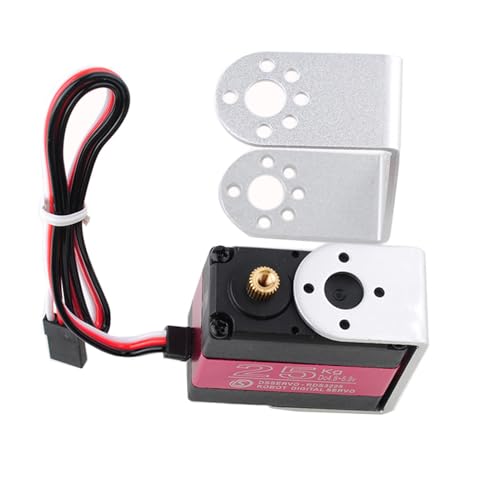 RDS3225 25KG Servo Daul Shaft U Mount RC Digtal Servo Full Metal Gear Waterproof Robotic Arm Servo Motor 180 Degree with U Mounting Bracket for DIY Car Robot - size: 25KG 180°