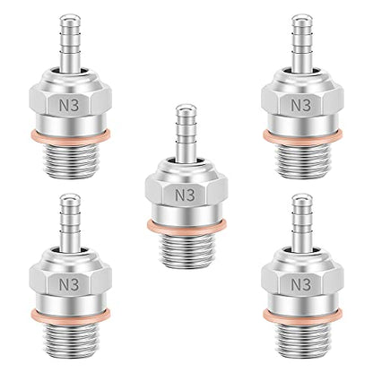 GLOBACT RC Glow Plug 70117 N3 Hot Spark for Kyosho Redcat HPI HSP 1/8 1/10 | Replace OS 8, Nitro Engine Parts