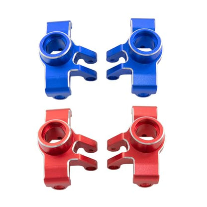Aluminum Front Steering Block Knuckles & C-Hubs Caster Blocks & Rear Hubs for ARRMA 1/18 Granite Grom,1/14 Typhon GROM,1/16 Gorgon Quake GROM Monster Truck Upgrades Parts 4 PCS/Set (Red)