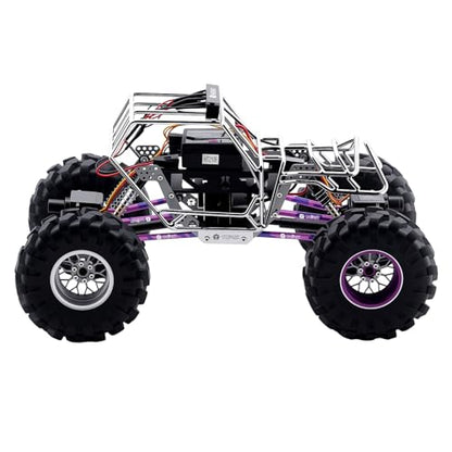 Metal Roll Cage Body Shell with Aluminum LED Lamp Holder for 1/24 Axial AX24 XC-1 Upgrade,Chrome - color: Chrome