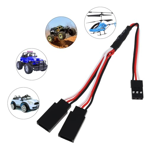 6Pcs 3 Pin JST Plug Splitters Servo Cord Wire,15 cm Male to 2 Female | Y harness connector servo extension cable. Fit for Futaba JR RC Car Airplanes - size: Male to 2 Female