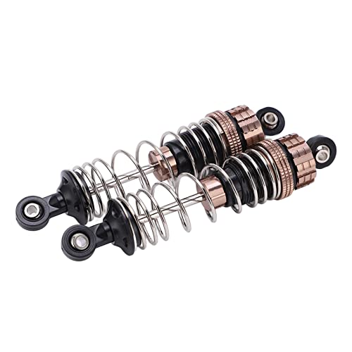2Pcs Hydraulic Front Shock Absorber for 1/8 1/10 RC Car, Aluminum Alloy Front Shock Absorbers with High Elasticity Spring, Adjustable Threaded Body for Off Road Vehicle Truck Picku