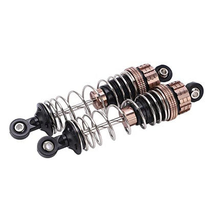 2Pcs Hydraulic Front Shock Absorber for 1/8 1/10 RC Car, Aluminum Alloy Front Shock Absorbers with High Elasticity Spring, Adjustable Threaded Body for Off Road Vehicle Truck Picku