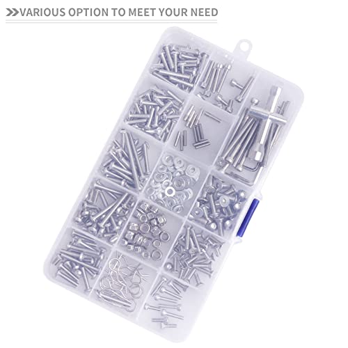 288pcs RC Screws Kit Repair Tools M3 M4 Hex Screws RC Repair Tool Kit Hardware Set for 1/10 Traxxas Slash 2WD 4x4 Accessories