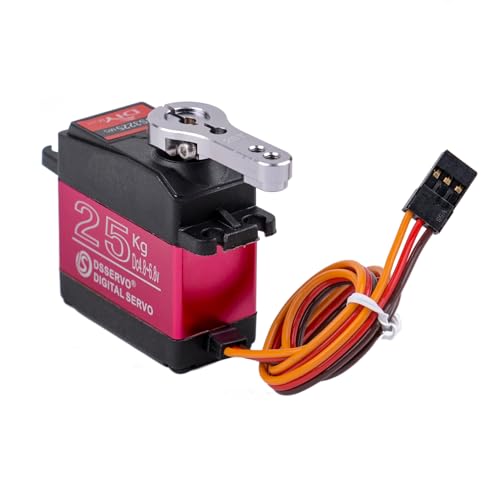 4Pcs DSSERVO DS3225MG 25KG Waterproof Metal Gear Digital Servo,180 Degree High Torque RC Servo with 25T Servo Arm for 1/8 1/10 1/12 Scale RC Crawler Airplane