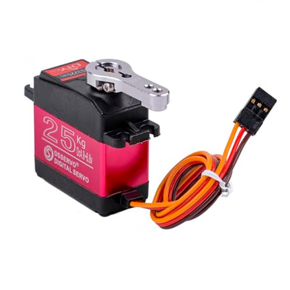 4Pcs DSSERVO DS3225MG 25KG Waterproof Metal Gear Digital Servo,180 Degree High Torque RC Servo with 25T Servo Arm for 1/8 1/10 1/12 Scale RC Crawler Airplane