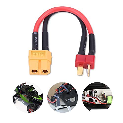 Alomejor RC Charger Adapter, Safe Reliable 14AWG Cables Car Power Adapter | 10cm Wire 2PCS for Camping RV Battery Charging Outdoor Enthusiasts
