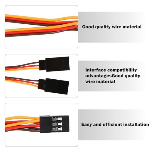 10Pcs Servo Extension Wire Cable Splitter, 1 Female to 2 Male Y Harness Cord, Connector Kit for JR/Futaba RC Cars Drones Boats Airplane, 11CM 26AWG Wire Extension