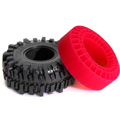 REDSPIDER • 1.9 Crawler Tires(4PCS) Silicone Rubber Insert Mud 1.9 Tires OD 4.65‘’ for 1/10 RC Crawler Car TRX4 TRX6 Axial SCX10 90046 SCX10 III AXI03007 Tamiya CC01 D90 D110