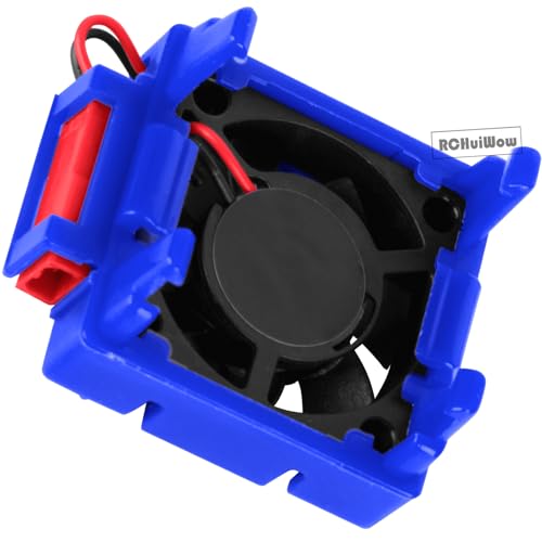 RC VXL-3s ESC Cooling Fan Heat Sink w/Dual Fan Heat Sink Upgrades Part for 1/10 Slash Rustler Stampede 4x4 VXL 4WD,High Velocity Fan Heatsink Hops Up,Navy Blue - color: Navy Blue(1set)