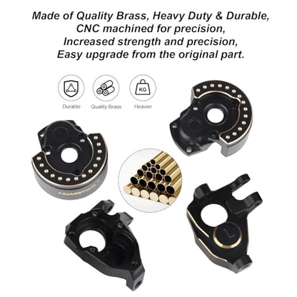 HobbyPark Brass Front Portal Cover & Steering Knuckle for 1/10 RC Crawler Vanquish VP VS4-10 Phoenix F10 Portal Axle LCG VRD Carbon Kit Lower COG Upgrade Parts