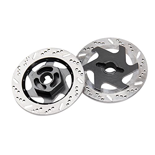 4Pack ShareGoo Metal 12mm Hex Hub Wheel Rim Tires Brake Disc Compatible with Traxxas Tamiya HSP HPI Redcat Racing 1/10 RC On-Road Car (Titanium) - color: Titanium