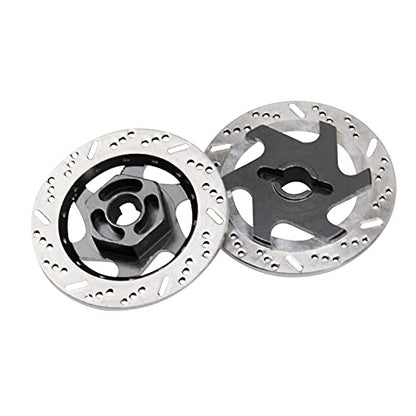 4Pack ShareGoo Metal 12mm Hex Hub Wheel Rim Tires Brake Disc Compatible with Traxxas Tamiya HSP HPI Redcat Racing 1/10 RC On-Road Car (Titanium) - color: Titanium