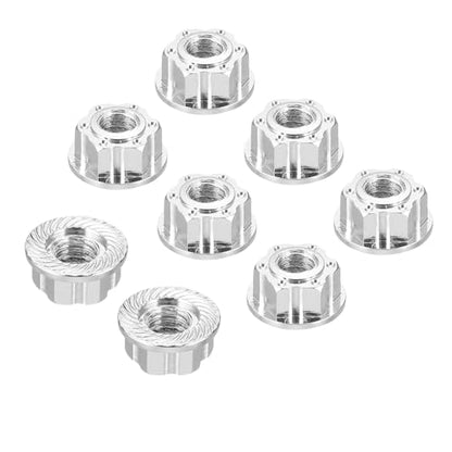 MECCANIXITY Hexagonal Nuts Aluminum M4 RC Wheel Carving Hex Nuts Dustproof Anti-Skid Mount Cap for 1/10 RC Model Car Trucks Off Road Car Upgraded Parts Pack of 8(Silver) - color: Silver