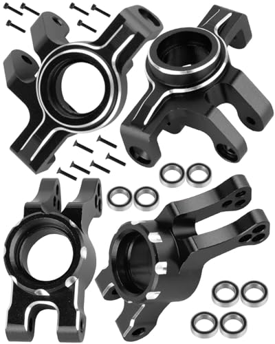RC Upgrades Parts for 1/16 Mojave Grom 223S DSC 4X4 RTR,1/16 Mojave Grom 4X4 RTR,Front Steering Block Knuckles&Rear Hubs&C-Hubs Caster Blocks Hops Up,Replace ARA330841,Black - color: Black(upgrades Part)