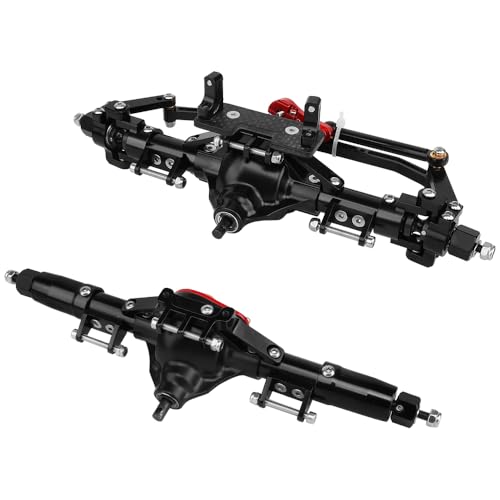 Front Rear Complete Axle Set with 3.0 Version Axle Shaft for Axial SCX10 RC4WD D90 1/10 RC Crawler Upgrade Parts - color: Black