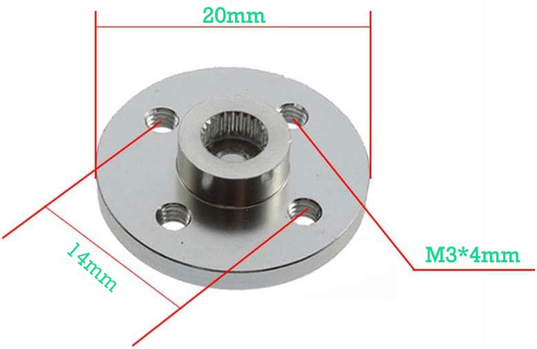 5 Pcs Universal Servo Horn Aluminum Alloy 25T Silvery Standard Servo Disc for Robot Mechanical Claw Rc Car Helicopter Mg945 Mg995 Mg996