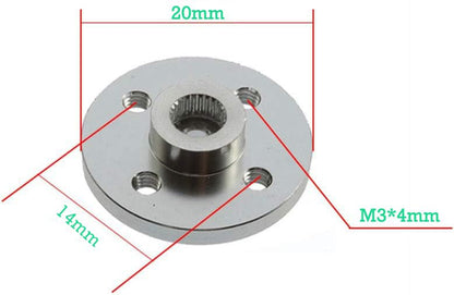 5 Pcs Universal Servo Horn Aluminum Alloy 25T Silvery Standard Servo Disc for Robot Mechanical Claw Rc Car Helicopter Mg945 Mg995 Mg996