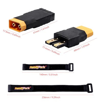 Hobbypark RC Battery/Charger Adapter Connector for Traxxas TRX to XT60 Plugs fit Slash/Rustler/Stampede/Bandit/E Revo RC Cars